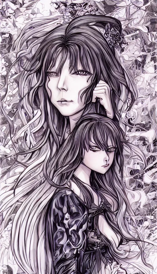 Image similar to illustration of anime girl in the style of Ayami Kojima