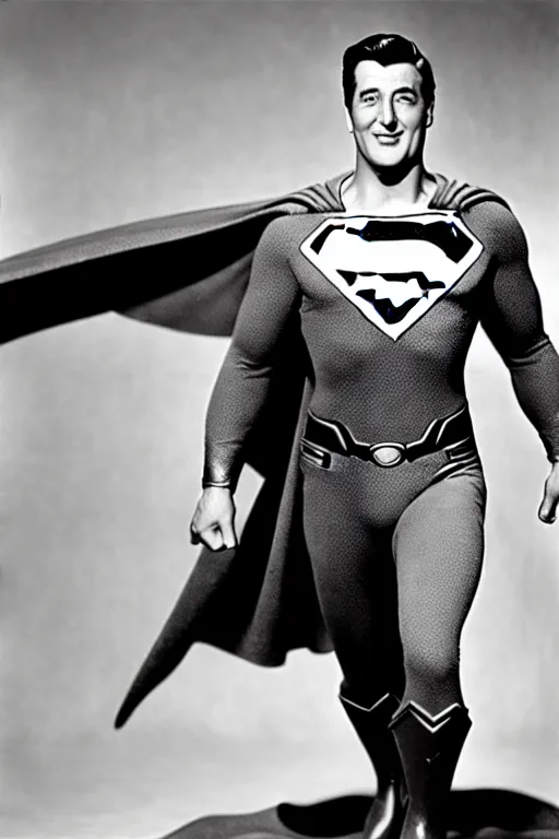 Image similar to rock hudson playing superman in, superhero, dynamic, 3 5 mm lens, heroic, studio lighting