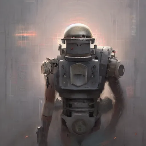 Image similar to a highly detailed epic cinematic concept art CG render digital painting artwork: a young man grotesquely transforms into a dieselpunk Soviet robot. By Greg Rutkowski, Ilya Kuvshinov, WLOP, Stanley Artgerm Lau, Ruan Jia and Fenghua Zhong, trending on ArtStation, subtle muted cinematic colors, made in Maya, Blender and Photoshop, octane render, excellent composition, cinematic atmosphere, dynamic dramatic cinematic lighting, precise correct anatomy, aesthetic, very inspirational, arthouse