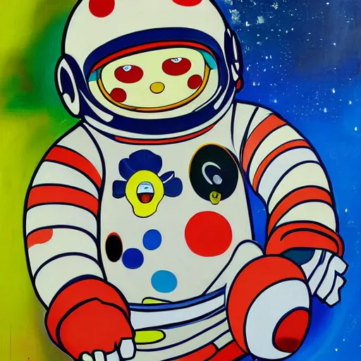 Image similar to astronaut painting by takashi murakami