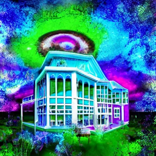 Prompt: psychadelic house