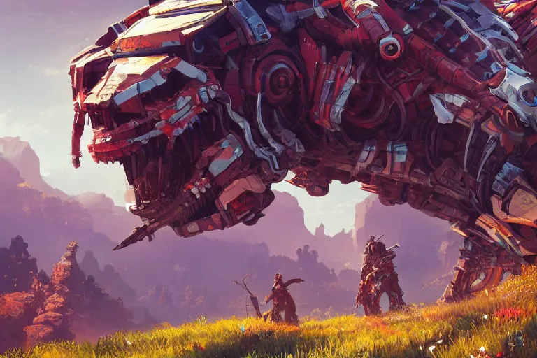 Image similar to burrower machine mecanical creature robot of horizon forbidden west horizon zero dawn bioluminiscence global illumination ray tracing hdr fanart arstation by ian pesty and alena aenami artworks in 4 k