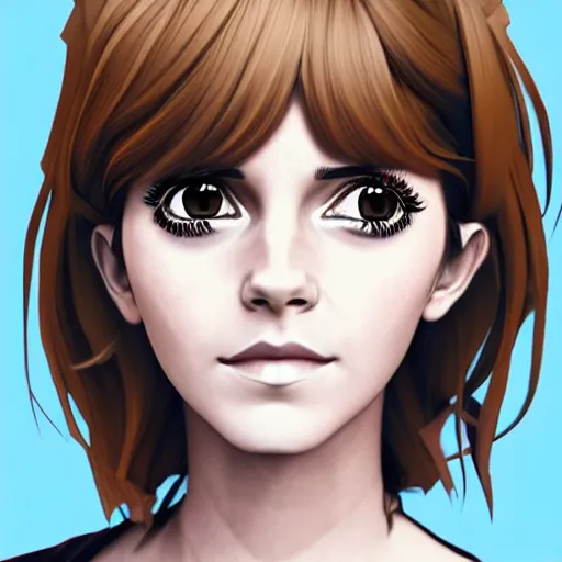 Image similar to 3 d photo of emma watson cosplaying as an anime catgirl, bokeh, shader, anime art style, highly detailed, cel - shaded, colorful, animated, trending
