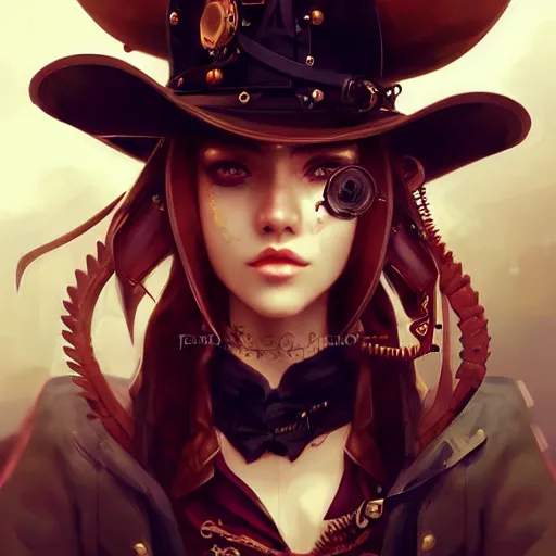 Image similar to portrait of a steampunk pirate, by guweiz and wlop and artgerm