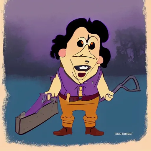 Prompt: leatherface as a prince, disney animation