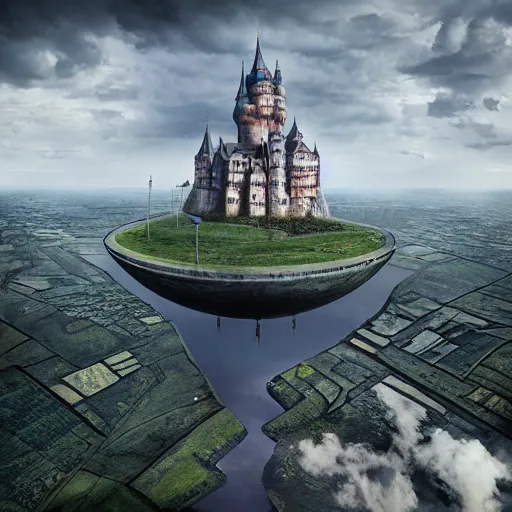 Image similar to a castle in the sky, digital art by erik johansson, 8 k resolution, hyper detailed, sharp focus