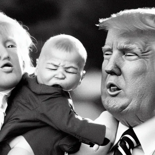 Image similar to donald trump as a crying baby