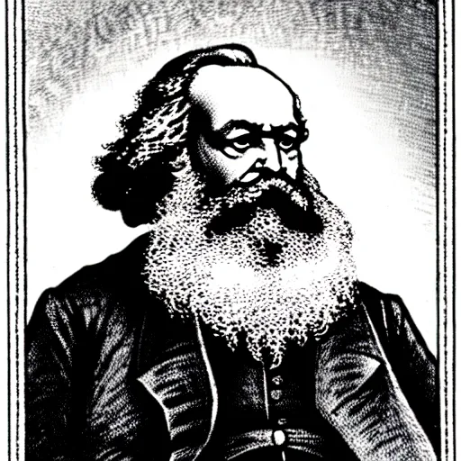 Image similar to karl marx ( the wizard ) pondering his orb