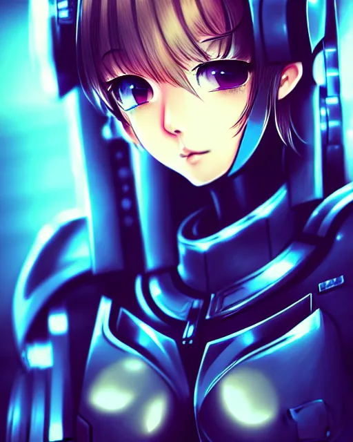 Prompt: portrait Anime Girl in mecha armor in night tokyo Sharp fine face pretty face, realistic shaded Perfect face, fine details. Anime. cyberpunk realistic shaded lighting