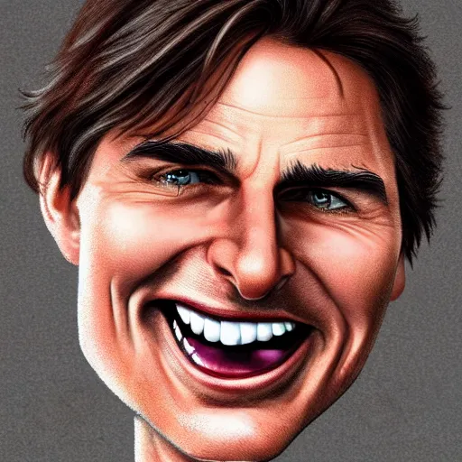 Prompt: caricature of tom cruise smiling, exaggerated features, highly detailed, drawing by mahesh nambiar, sebastian kruger, archille superbi, carola rubio, artstation