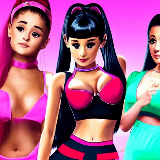 Prompt: ariana grande as gta v loading screen girl