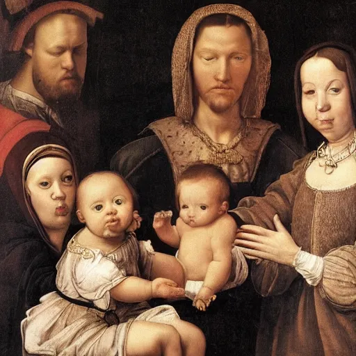 Prompt: Renaissance baby's who can't even