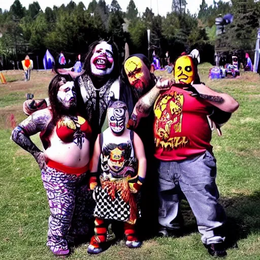 Image similar to dwarf Juggalo cult