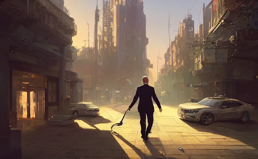 Image similar to highly detailed image of joe biden as a thief, in gta v, stephen bliss, unreal engine, fantasy art by greg rutkowski, loish, rhads, ferdinand knab, makoto shinkai and lois van baarle, ilya kuvshinov, rossdraws, tom bagshaw, global illumination, radiant light, detailed and intricate environment