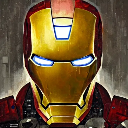 Prompt: mosaic portrait of iron man by greg rutkowski, 4k, intricate details, dichotomy