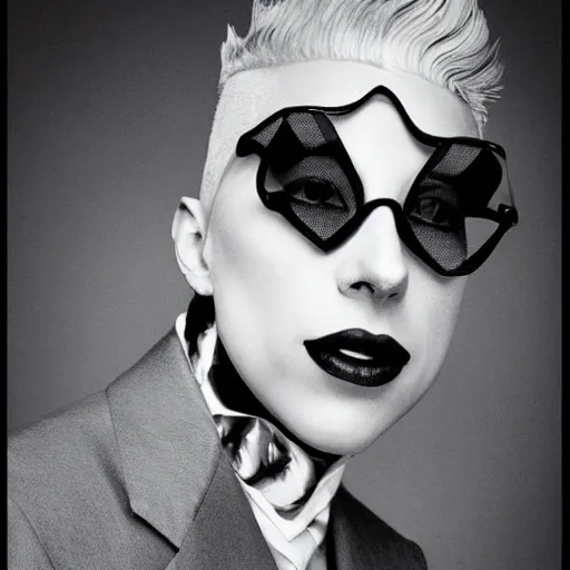 Prompt: portrait of gentleman gaga, the male version of lady gaga.