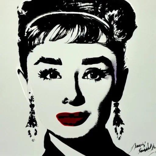 Image similar to audrey hepburn art by andy warhol