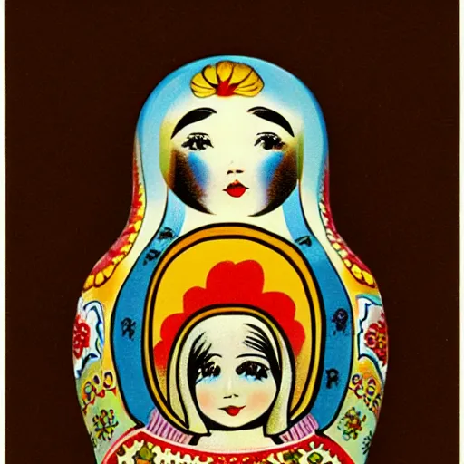 Prompt: a matryoshka doll, drawn by john tenniel