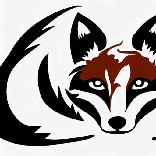 Image similar to a vector logo of a burning fox