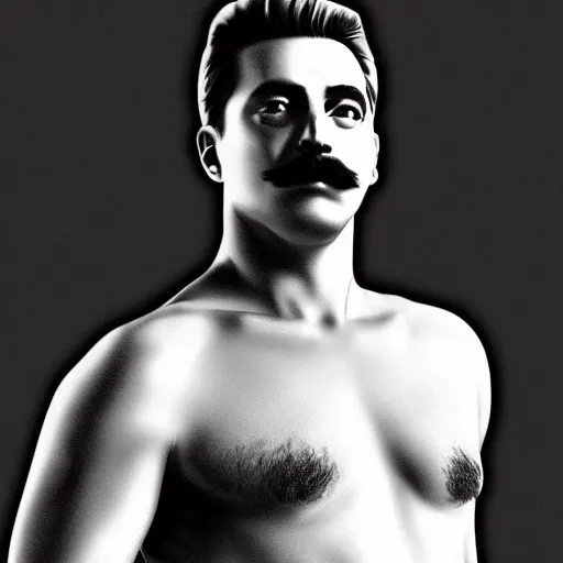 Image similar to lgbt art, tom of finland style, stalin, in ricardo milos bodu, art in 4 k, high quality