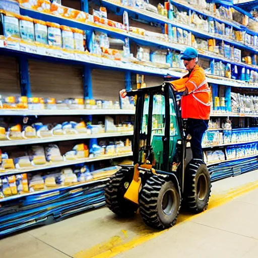 Image similar to the loader goes to the store on his hands in a cap