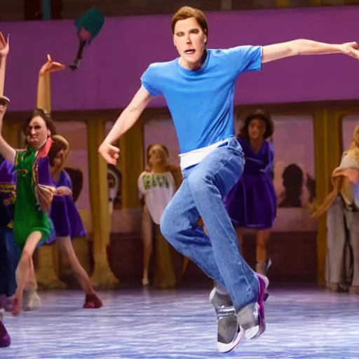 Image similar to Live Action Still of Jerma in High School Musical, real life, hyperrealistic, ultra realistic, realistic, highly detailed, epic, HD quality, 8k resolution, body and headshot, film still