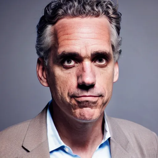 Prompt: jordan peterson has an open hole where his nose should be