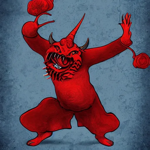 Image similar to the devil dancing, digital art