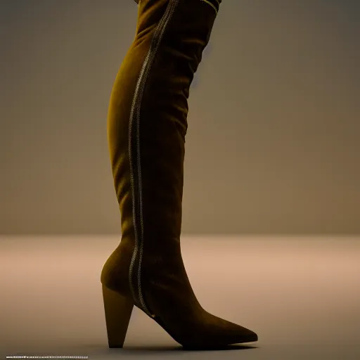 Image similar to knee high boots inspired by bananas, design, sharp focus, very detailed, 4 k, octane render, photo taken by nikon