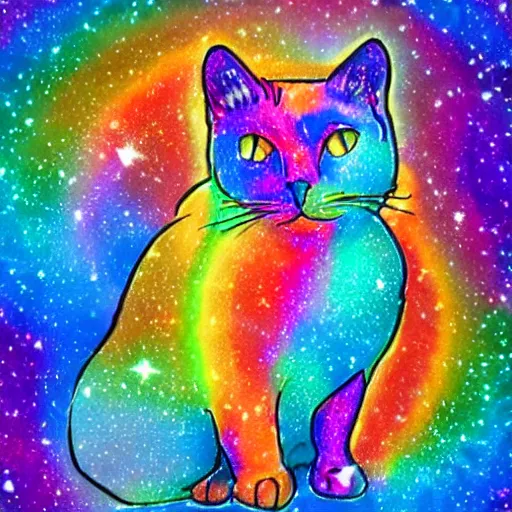 Image similar to rainbow cosmic cat