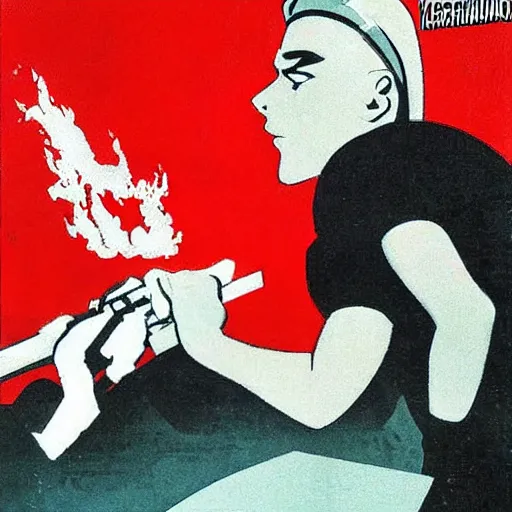 Prompt: soviet communist propaganda poster about the dangers of anime
