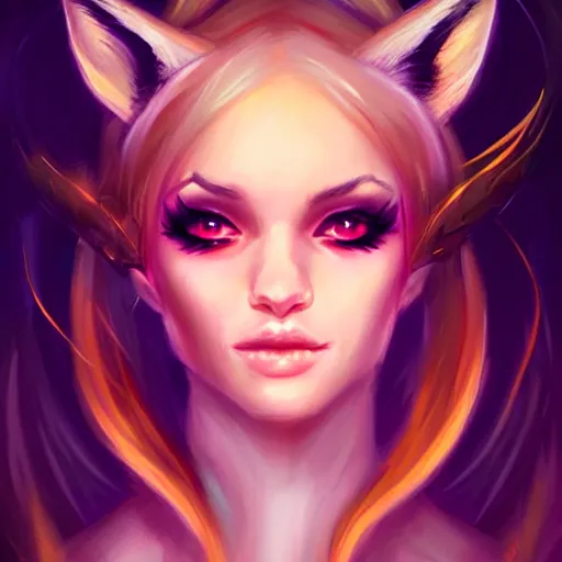 Image similar to fantasy portrait of fox Women, by ross tran