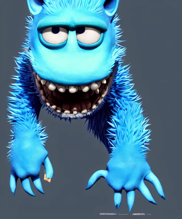 Prompt: an anthropomorphic blue hedgehog in the style of monsters inc, crisp 8 k line art, digital painting, artstation, unreal engine, octane render, concept art, matte, sharp focus, illustration, art by dave kendall