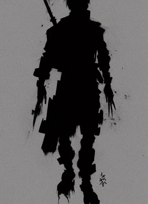 Image similar to Person silhouette in the mist. In style of Yoji Shinkawa and Hyung-tae Kim, trending on ArtStation, dark fantasy, great composition, concept art, highly detailed, dynamic pose.