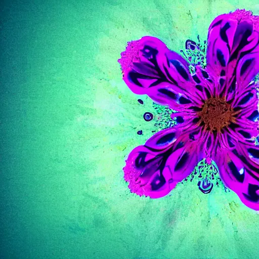 Image similar to a beautiful flower, glitchy