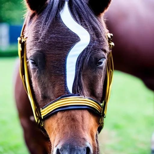 Prompt: a horse with Daniel Radcliffe's face, professional photography, canon lens