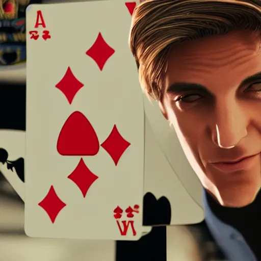 Image similar to film still of xqc gambling in Vegas, 4k, photorealism, artstation style