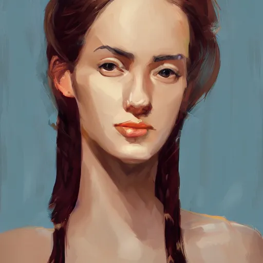 Prompt: a portrait of a woman by vanessa palmer on artstation