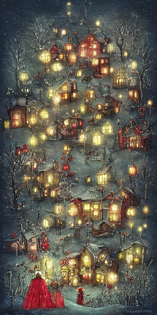 Image similar to a christmas candy scene by alexander jansson