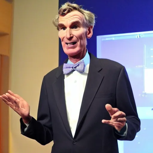 Prompt: Bill Nye as a pokemon professor