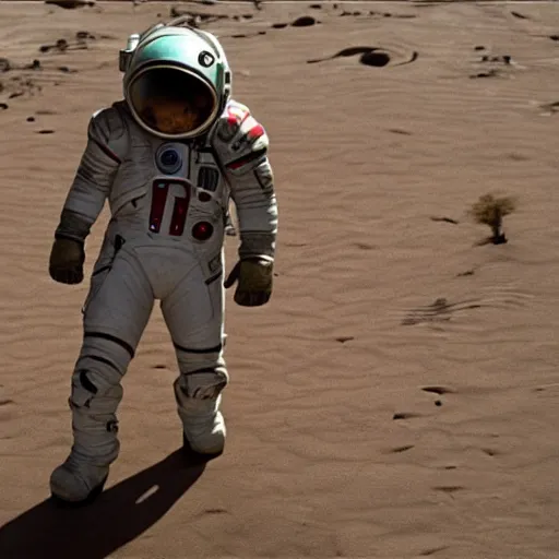 Prompt: disturbing scene in the martian ( 2 0 1 5 )