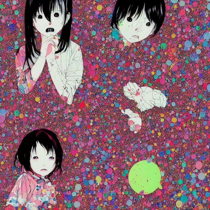 Image similar to a portrait of a girl by inio asano, beeple and james jean, hiroyuki takahashi color scheme, horror, terror