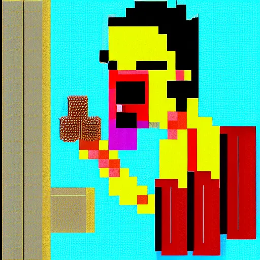 Prompt: 8 0 s style pixel art, the bite of 8 7, horror, intense