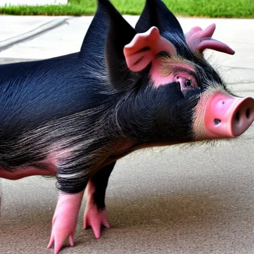 Prompt: pig wearing shoes