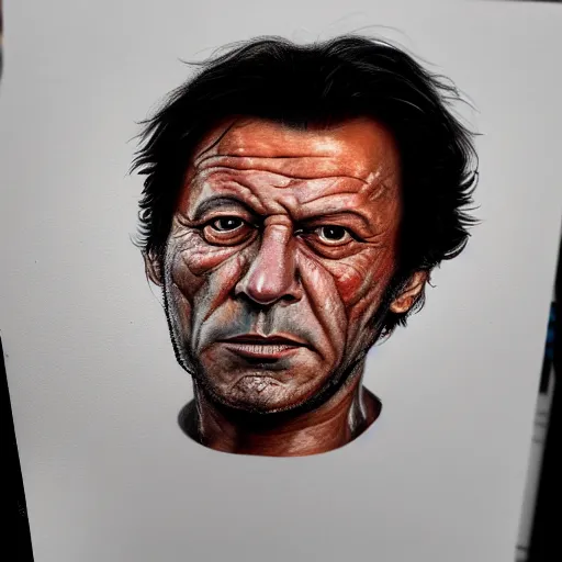 Prompt: Imran Khan portrait,close up ,creepy atmosphere,gloomy lighting , digital art , highly detailed , high contrast, beautiful lighting, award winning , trending on art station, 8k, photo realistic