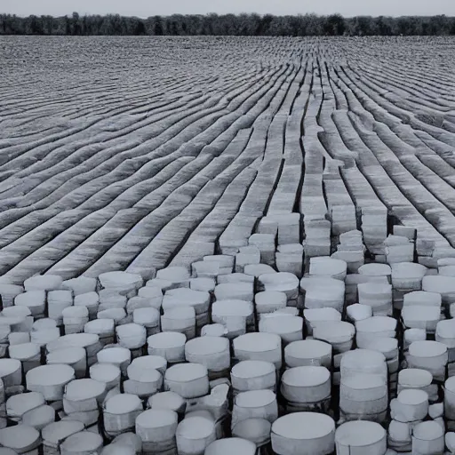 Prompt: a photo of a field fill of mirrors