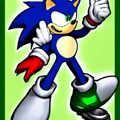 Image similar to sonic the hedgehog as green lantern