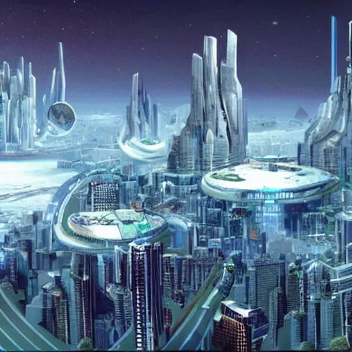 Prompt: a futuristic city from the year 5 0 7 0