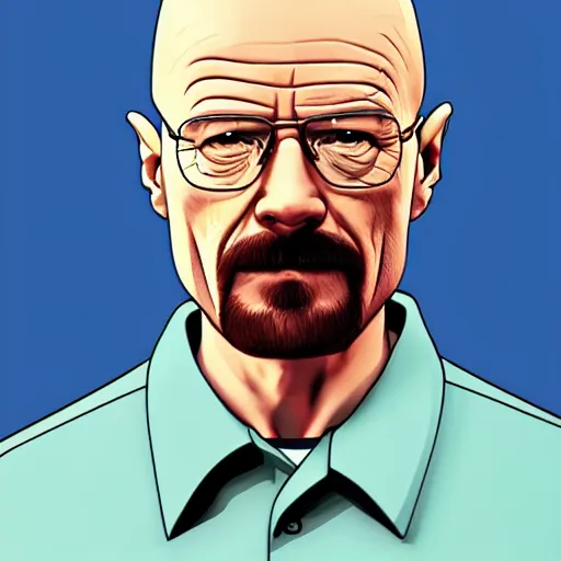 Prompt: Walter White in Kurzgesagt, 4k HDR