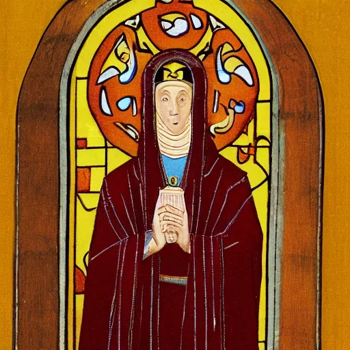 Prompt: Hildegard von Bingen on the Tonight Show With Conan O'Brien